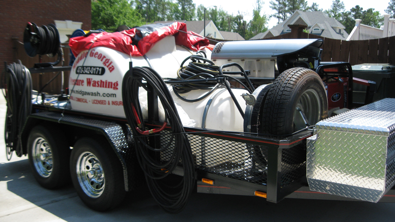 Pressure washing rig